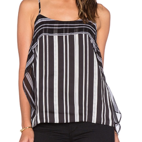 BCBGeneration Striped Ruffle Tank - Picture 1 of 3